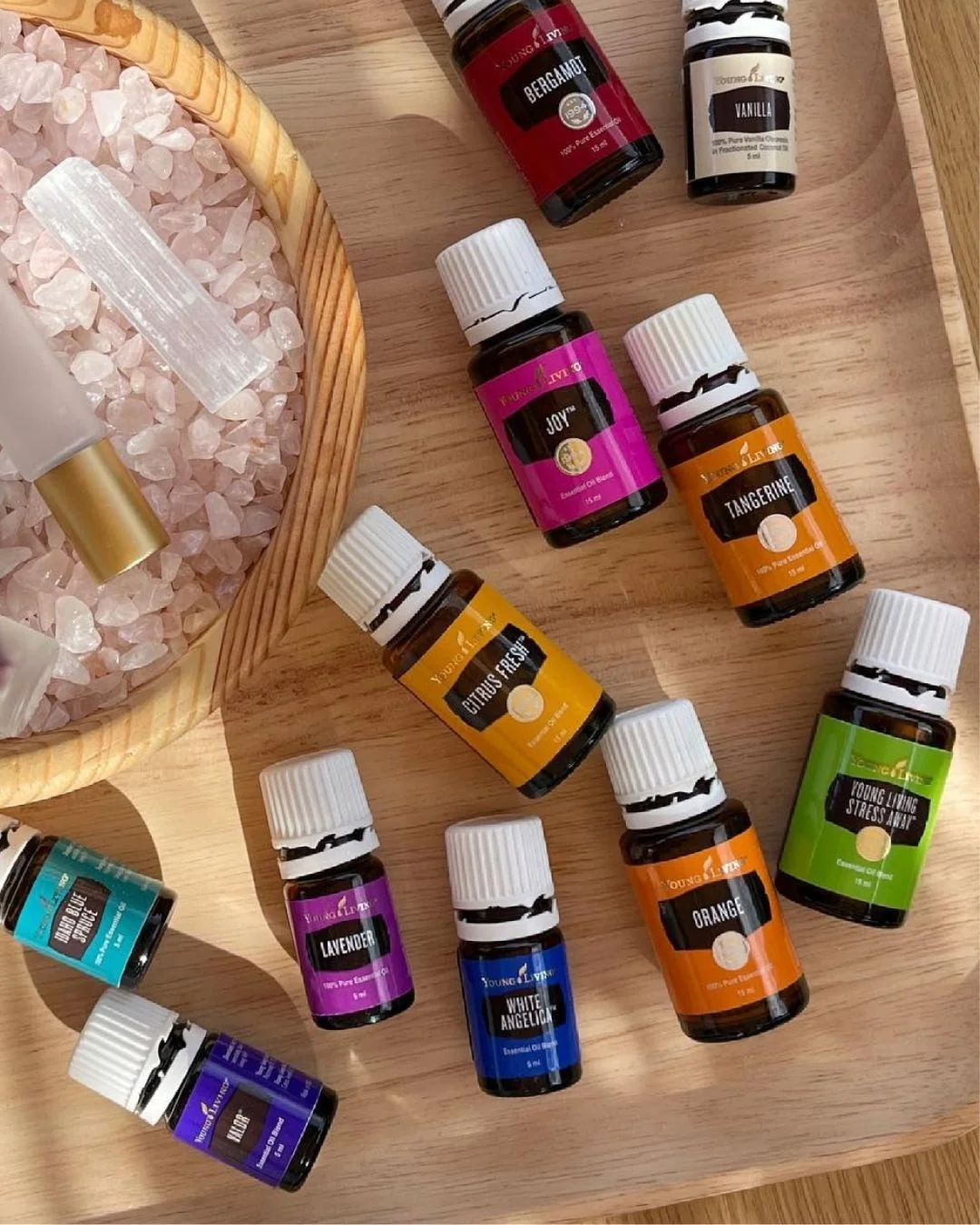 Ausgewählte ätherische Öle von Young Living für die Klangmassage bei Krystyna Popławska